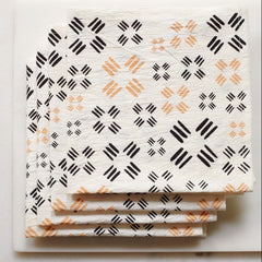 Windmill Napkin Set - Natural with Apricot