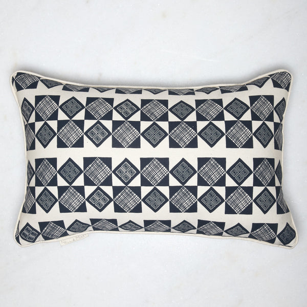 Basket Pillow - Natural with Midnight