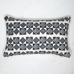 Basket Pillow - Natural with Midnight