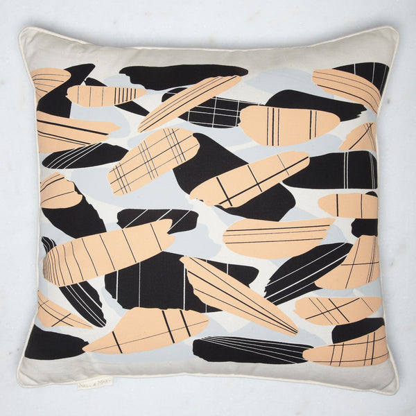 Contour Pillow - Natural with Apricot