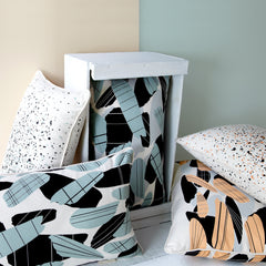 Splatter Pillow - Natural with Mint