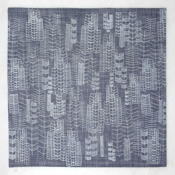 Feather Cities Napkin Set - Indigo