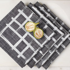 Brush Weave Napkin Set - Gray