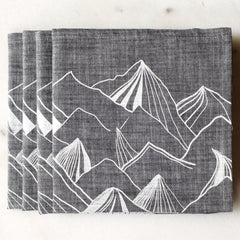 Mountain Napkin Set - Gray