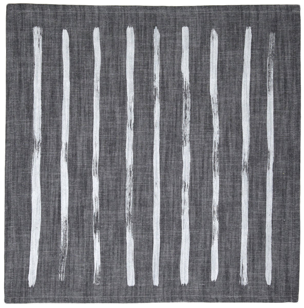 Brush Stripe Napkin Set - Gray