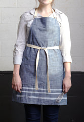 Brush Stripe Kitchen Apron - Indigo