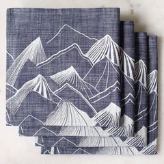 Mountain Napkin Set - Indigo