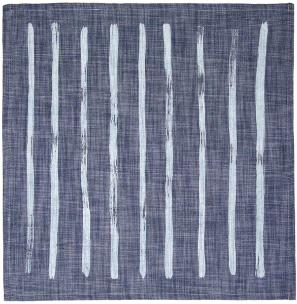 Brush Sripe Napkin Set - Indigo