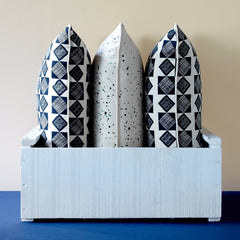 Basket Pillow - Natural with Midnight