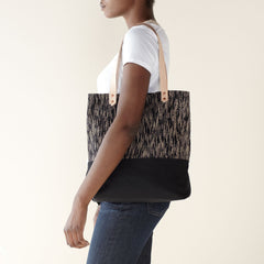 Cascade Two Tone Tote Bag - Black