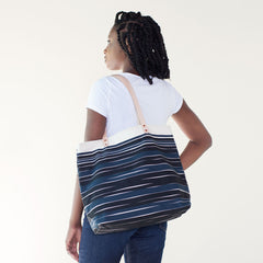 Slanted Stripe Carryall Tote Bag - Natural