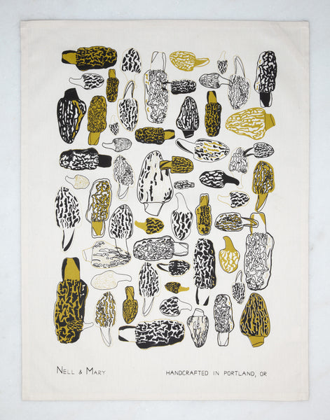 Morels Tea Towel - Gold