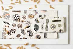 Pasta Tea Towel - Apricot