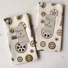 Pasta Tea Towel - Apricot