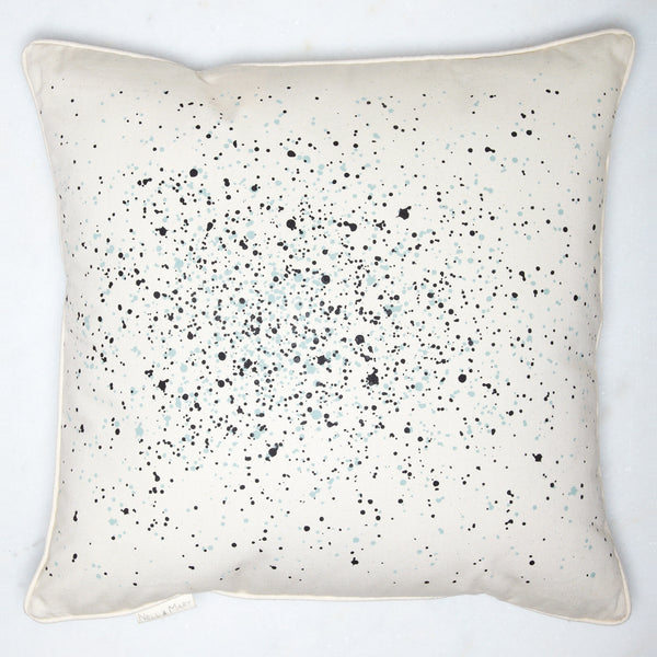 Splatter Pillow - Natural with Mint