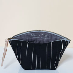 Stripe Cosmetic Pouch - Natural